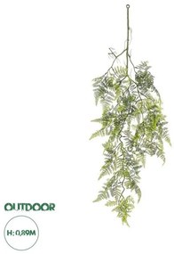 Artificial Garden FERN HANGING BRANCH 20410 Τεχνητό Διακοσμητικό Κρεμαστό Φυτό Φτέρη Υ89cm Globostar 20410