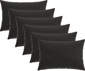 vidaXL Κάλυμμα Μαξιλαριού 6 pcs HEERLEN Μαύρο 50 x 75 cm Πολυεστέρας