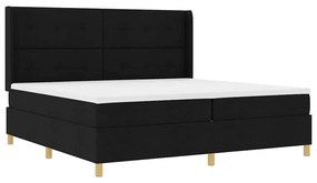 vidaXL Κρεβάτι με ελατήρια με στρώμα Μαύρο 200 x 200 cm ύφασμα