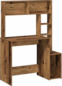 vidaXL Γραφείο με Ράφια Όψη Παλαιού Ξύλου 100x45x140 εκ. Επεξ. Ξύλο