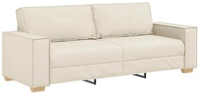 vidaXL 3-Θέσιος καναπές Μπεζ 220 cm Ύφασμα μείγματος λινών