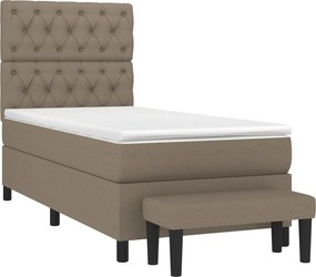 vidaXL Κρεβάτι Boxspring με Στρώμα Taupe 80x200 εκ. Υφασμάτινο
