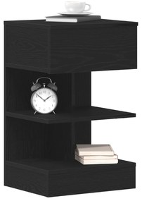 vidaXL Κομοδίνο 2 τμχ Μαύρη Δρυς 40x35x65 εκ. Κατασκευασμένο από Ξύλο