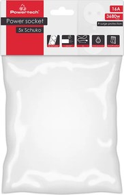 POWERTECH πολύπριζο ασφαλείας PT-880, 5x schuko, 16A, 1.5m, λευκό