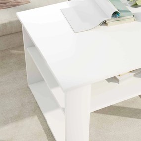 vidaXL Τραπεζάκι σαλονιού Λευκό 64 x 54 x 44 εκ Επεξεργασμένο ξύλο