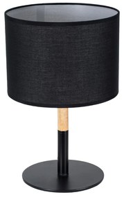 BRONX 01519 Μοντέρνο Επιτραπέζιο Φωτιστικό Πορτατίφ Μονόφωτο 1 x E27 Μαύρο Μεταλλικό με Καπέλο Φ25xY40cm