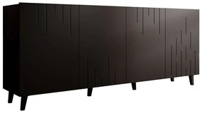 Μπουφές Bari 162581649 200x42x82cm Black Πλαστικό,Μοριοσανίδα