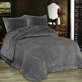 Κουβερτοπάπλωμα 1950 Popcorn Fleece Grey-Black DimCol Μονό 160x220cm Πολυέστερ