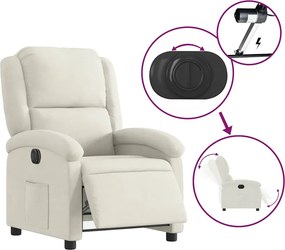 vidaXL Πολυθρόνα Ανακλινόμενη Ηλεκτρική Κρεμ Βελούδινη