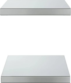 vidaXL Ράφια Τοίχου 2Τεμ. Ασημί 50x30 εκ. Ανοξείδωτο Ατσάλι