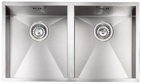 Kitchen Sink Stainless Steel Sanitec Filo Quadra Inset 2V 77x45 cm 77x45x20 εκ.