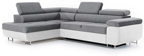 Γωνιακός καναπές Κρεβάτι Annabelle L, με αποθηκευτικό χώρο, γκρί με λευκό 270x98x200cm-Αριστερή γωνία-BOG3897