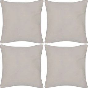 Καλύμματα Μαξιλαριών 4 τεμ. Μπεζ 40 x 40 εκ. Βαμβακερά