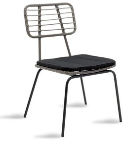 Naoki chair metal black-pe gray. 46.5x55x85 εκ.