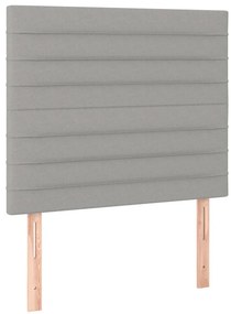 vidaXL Κρεβάτι Boxspring με Στρώμα Ανοιχτό Γκρι 100x200 εκ. Υφασμάτινο