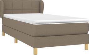 vidaXL Κρεβάτι Boxspring με Στρώμα Taupe 100 x 200 εκ. Υφασμάτινο