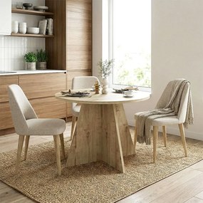 Τραπέζι Tailor Megapap χρώμα sapphire oak Ø100x75,7εκ.