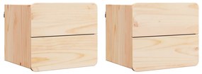 vidaXL Κομοδίνο 2 pcs Καφέ 39 x 34 x 33 εκ. Μασίφ ξύλο πεύκου