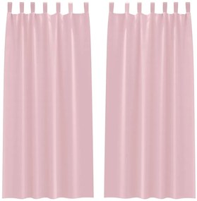 vidaXL Κουρτίνες 2 pcs Μωρουδίστικο Ροζ 260x140εκ. Πολυεστέρας