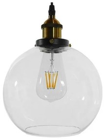 Κρεμαστό Φωτιστικό Οροφής Γυάλινο Φ18 GloboStar COLLINS 01170-1170-Διάφανο 1170