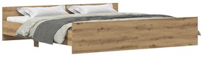vidaXL Κρεβάτι Artisan Oak 200x200 εκ Επεξεργασμένο ξύλο