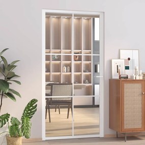 vidaXL Εσωτερική Πόρτα 102,5x201,5 εκ. Λευκή ESG Γυαλί και Αλουμίνιο