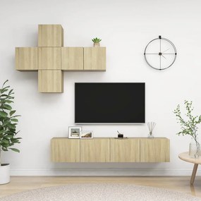 vidaXL Έπιπλα Τηλεόρασης Σετ 7 Τεμαχίων Sonoma Δρυς από Επεξ. Ξύλο