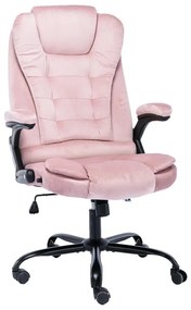 Καρέκλα Γραφείου Ροζ Βελούδινη - Ροζ