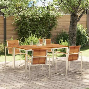 vidaXL Σέτ φαγητού για κήπο 5 pcs Σταθερό Ξύλο Ακακίας