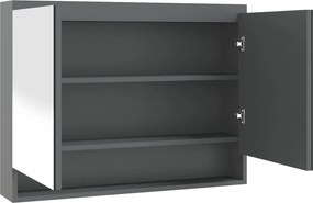 vidaXL Ντουλάπι Μπάνιου με Καθρέφτη 80x15x60 εκ. Γκρι από MDF