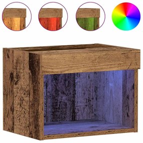 vidaXL Ντουλάπια με LED Φώτα 2 τμχ Παλαιό Ξύλο 40x30x30 εκ