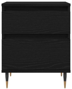 vidaXL Κομοδίνο Μαύρο Δρυς 40x35x50 εκ. Επεξεργασμένο ξύλο