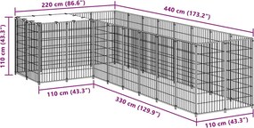 vidaXL Σπιτάκι Σκύλου Ασημί 6,05 μ² Ατσάλινο