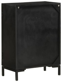 vidaXL Ντουλάπι Μαύρο 55x30x77 εκ. από Μασίφ Ξύλο Μάνγκο και Σίδηρο