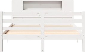 vidaXL Κρεβάτι Βιβλιοθήκη Χωρίς Στρώμα 140x200 εκ Μασίφ Ξύλο Πεύκο