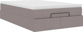 vidaXL Οθωμανικό κρεβάτι με στρώμα Taupe 120x190 cm Ύφασμα