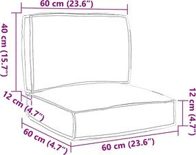 vidaXL Σετ Μαξιλαριών Πάγου 2 pcs Πράσινο Φύλλο Σχέδιο Ύφασμα Όξφορντ