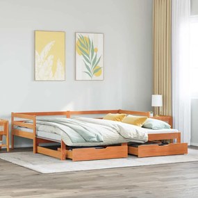 vidaXL Καναπές Κρεβάτι Συρόμενος Χωρίς Στρώμα 90x200 εκ. &amp; Συρτάρια