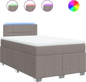 vidaXL Κρεβάτι Boxspring με Στρώμα Taupe 120x200 εκ. Υφασμάτινο