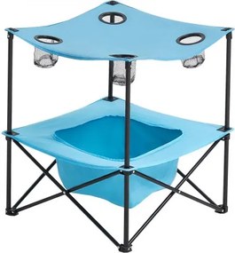 VEVOR Folding Portable Camping Table Oxford Outdoor SquareTable 4 Cup Holders