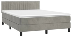 ΚΡΕΒΑΤΙ BOXSPRING ΜΕ ΣΤΡΩΜΑ ΑΝΟΙΧΤΟ ΓΚΡΙ 140X200 ΕΚ. ΒΕΛΟΥΔΙΝΟ 3141425