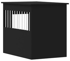 Κλουβί Σκύλου Μαύρο 55x80x68 εκ. από Επεξεργασμένο Ξύλο - Μαύρο