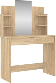 vidaXL Μπουντουάρ με Καθρέφτη Sonoma Δρυς 96 x 39 x 142 εκ.