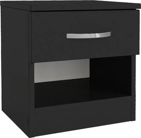 Κομοδίνο Lube Megapap χρώμα μαύρο 40x28,2x40εκ.
