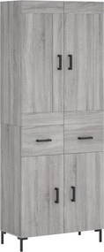 vidaXL Ντουλάπι Γκρι Sonoma 69,5 x 34 x 180 εκ. Επεξεργασμένο Ξύλο