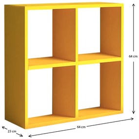 ΒΙΒΛΙΟΘΗΚΗ CUBE MEGAPAP ΑΠΟ ΜΕΛΑΜΙΝΗ ΧΡΩΜΑ ΚΙΤΡΙΝΟ 60X23X60ΕΚ.