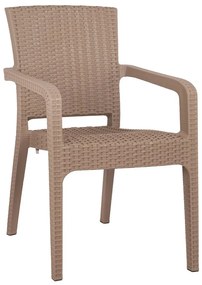 Καρέκλα Κήπου Cappuccino Rattan 58x55x87cm