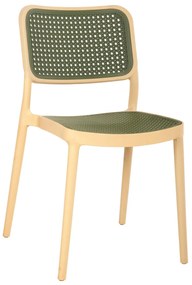 CHAIR POLYPROPYLENE MEKO  BEIGE AND OLIVE GREEN 41x49x102Hcm.