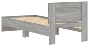 vidaXL Πλαίσιο Κρεβατιού με Κεφαλάρι Γκρι Sonoma 90x200 εκ. Επεξ. Ξύλο