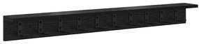 vidaXL Τοίχου Κρεμάστρα με ράφι Μαύρη δρυς 100 x 10.5 x 10.5 εκ